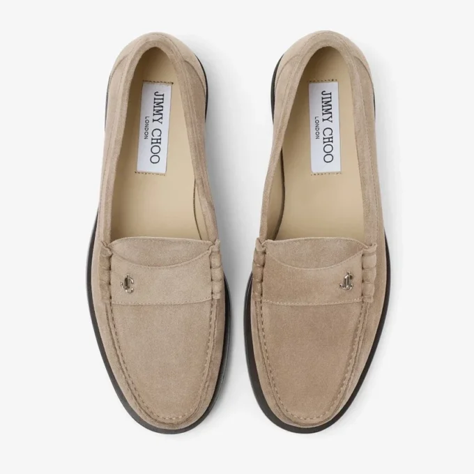 Ethan Loafer Stone Velvet Suede Loafer