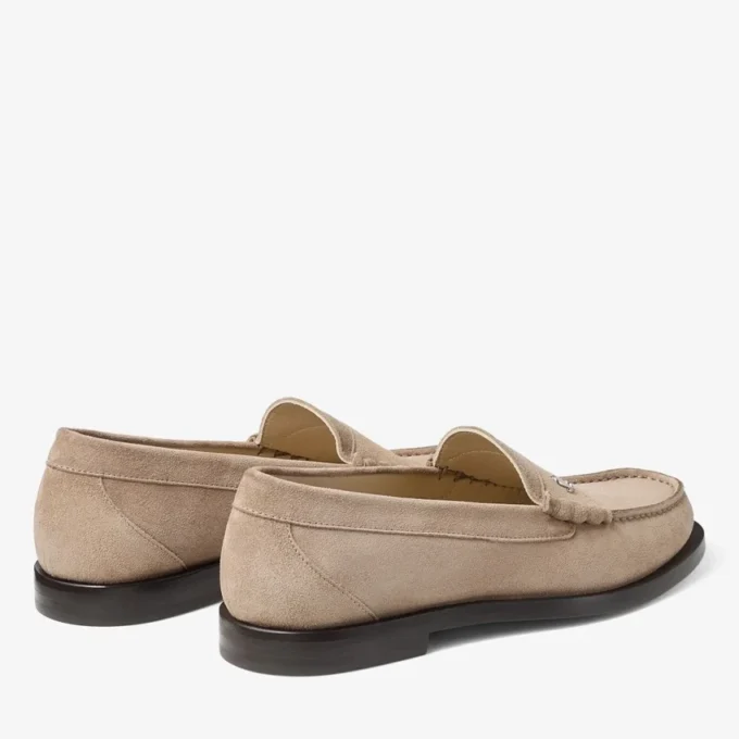 Ethan Loafer Stone Velvet Suede Loafer