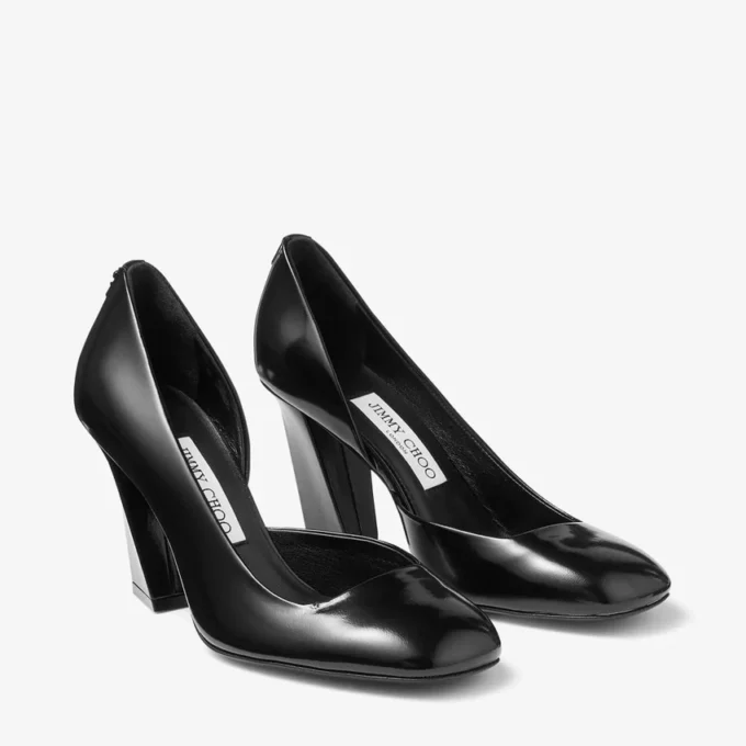 Farren 85 Black Soft Spazzolato Leather Pumps