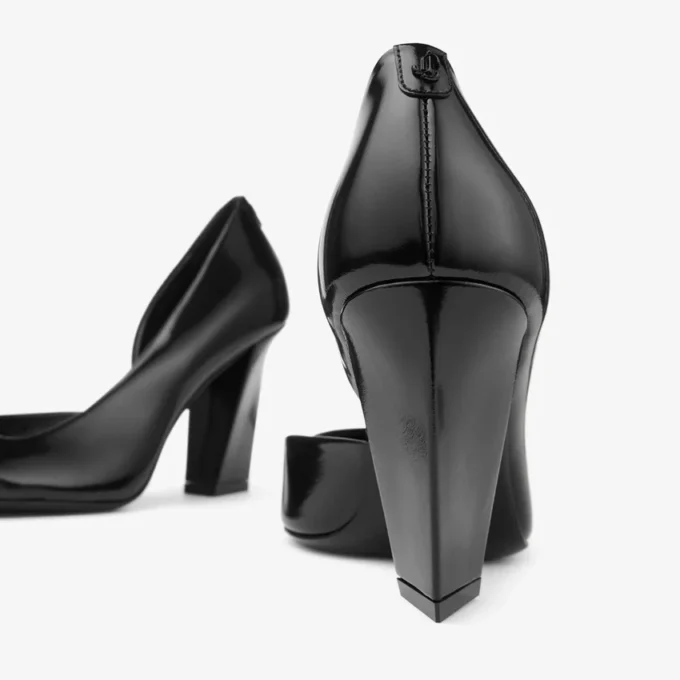 Farren 85 Black Soft Spazzolato Leather Pumps