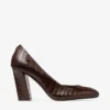 Farren 85 Chocolate Croc Embossed Leather