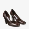 Farren 85 Chocolate Croc Embossed Leather