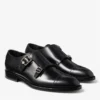 Finnion Monkstrap Black Brush off Leather Monk Strap Shoes