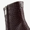 Frankie Ankle Boot  85 Deep Merlot Croc Embossed Leather Ankle Boot