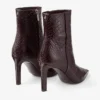 Frankie Ankle Boot  85 Deep Merlot Croc Embossed Leather Ankle Boot