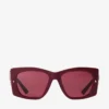 Gabi Cranberry and Dark Violet Butterfly Sunglasses