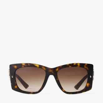 Gabi Havana and Gradient Brown Acetate Butterfly Sunglasses