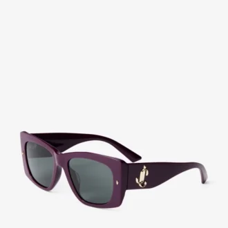 Gabi Prune and Grey Acetate Butterfly Sunglasses