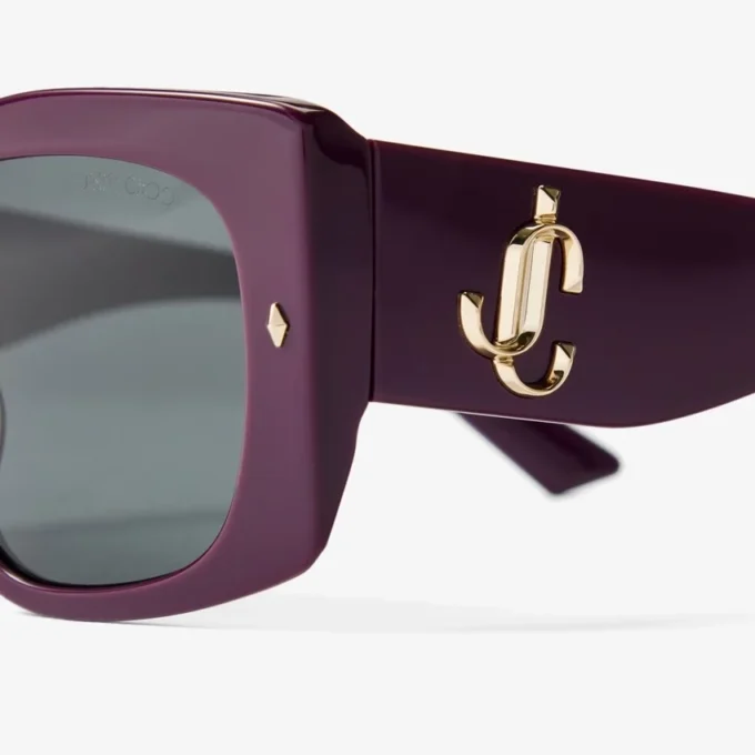 Gabi Prune and Grey Acetate Butterfly Sunglasses
