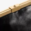 Ganache Black Biker Leather Clutch Bag