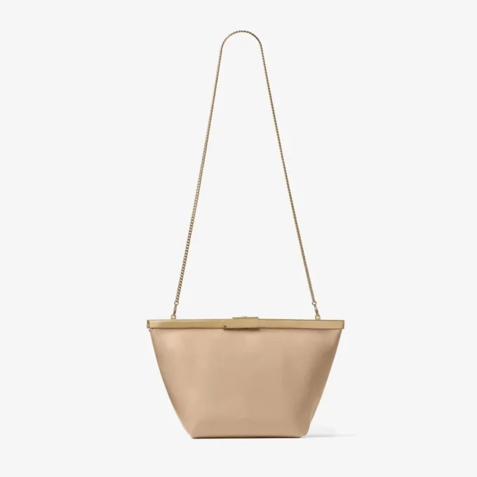 Ganache Chai Nappa Leather Clutch Bag