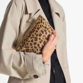Ganache Natural Leopard Print Pony Clutch Bag