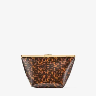 Ganache Transparent Tortoisehell Clutch Bag