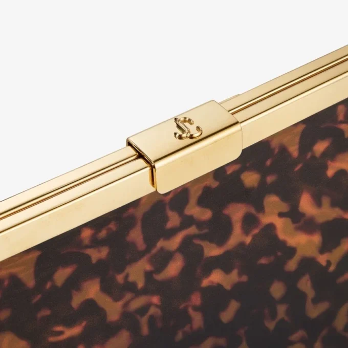 Ganache Transparent Tortoisehell Clutch Bag