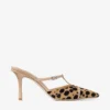 Gloria Mule 85 Natural Cheetah Print Pony Leather Mules