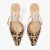 Gloria Mule 85 Natural Cheetah Print Pony Leather Mules
