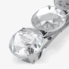 Hair Barrette Silver-Finish Crystal Hair Barrette