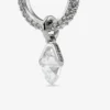 Heart Hoops Silver-Finish Heart Hoop Earrings with Crystals