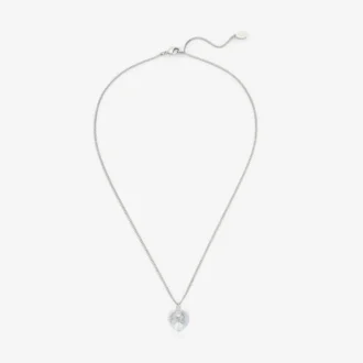Heart Necklace Silver-Finish Heart Necklace with Crystals