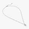 Heart Necklace Silver-Finish Heart Necklace with Crystals