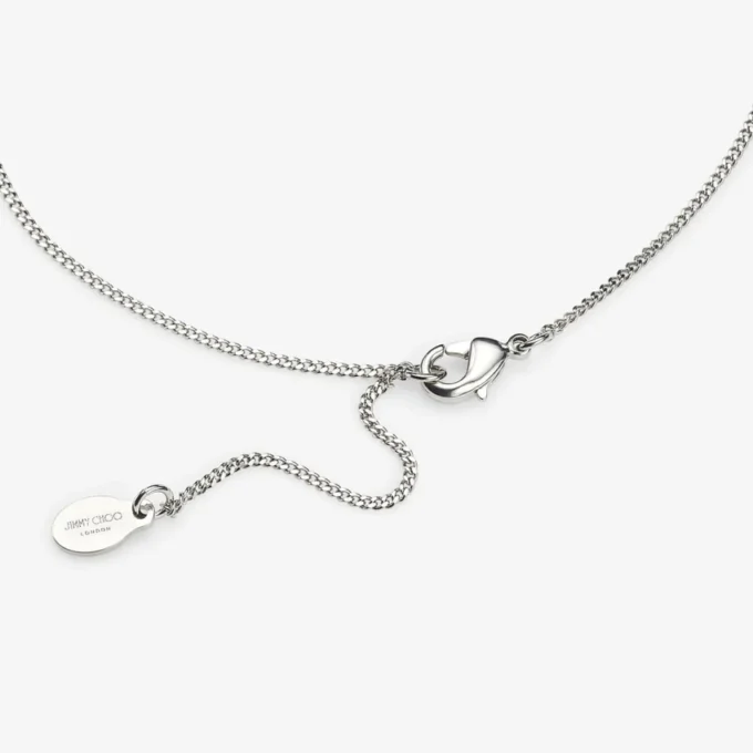 Heart Necklace Silver-Finish Heart Necklace with Crystals
