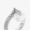 Heart Ring Silver-Finish Heart Ring with Crystals