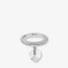 Heart Ring Silver-Finish Heart Ring with Crystals