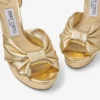 Heloise 120 Gold Metallic Nappa Leather Platform Sandals