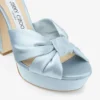 Heloise 120 Ice Blue Satin Platform Sandals
