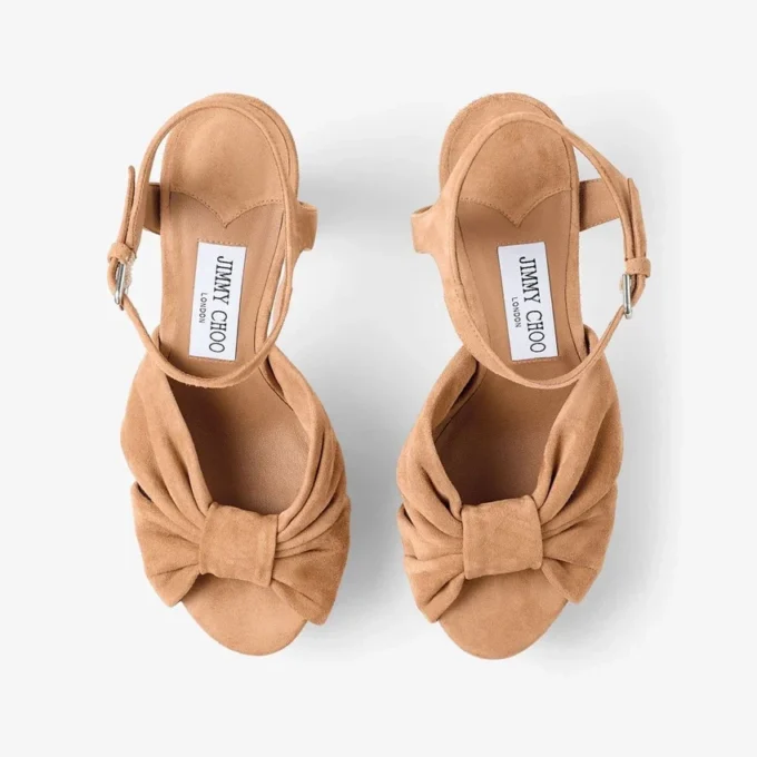 Heloise 120 Toffee Suede Platform Sandals