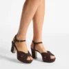 Heloise 80 Chocolate Suede Platform Sandals