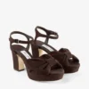 Heloise 80 Chocolate Suede Platform Sandals