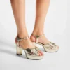 Heloise 80 Gold Vintage Metallic Leather Platform Sandals
