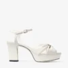 Heloise 80 Latte Nappa Leather Platform Sandals