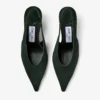 Isa 80 British Green Suede Slingbacks with Dotted Heels