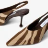 Isa 80 Chocolate Zebra Printed Pony Pumps