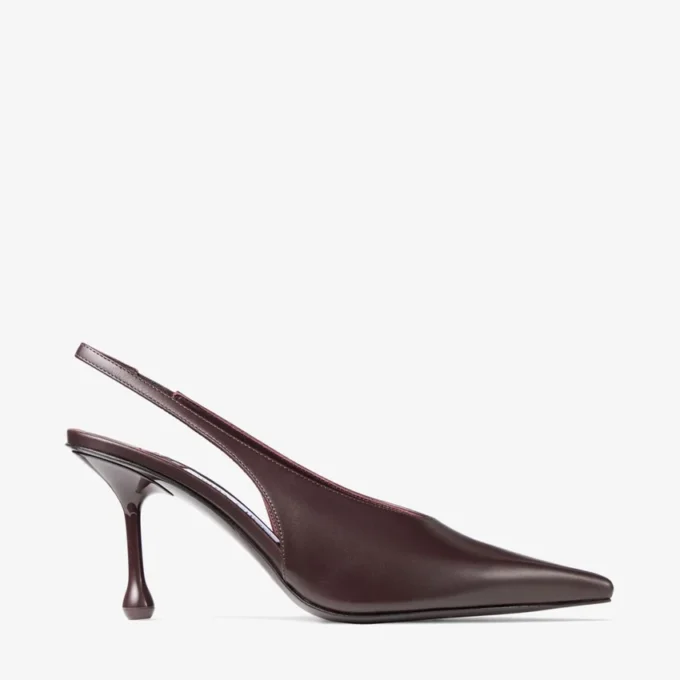 Isa 80 Deep Merlot Calf Leather Pumps