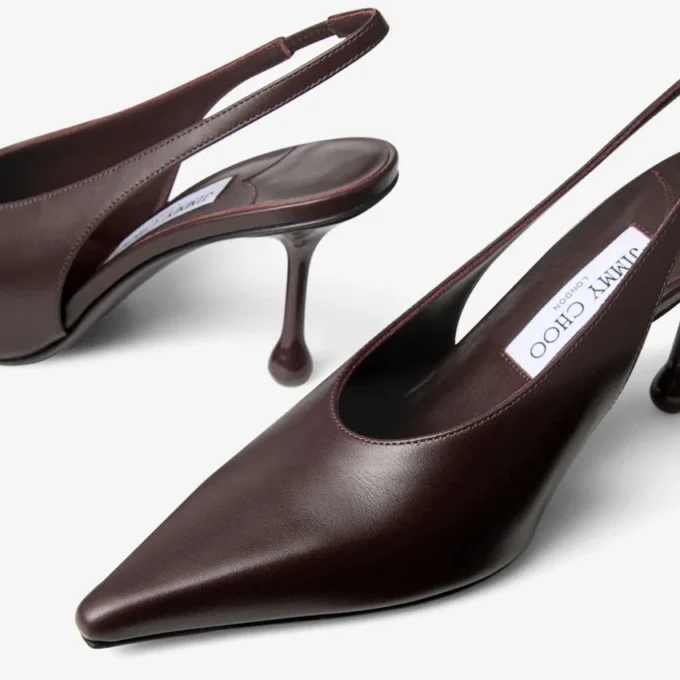 Isa 80 Deep Merlot Calf Leather Pumps