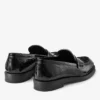 Ivy Loafer Black Croc Embossed Leather Loafers