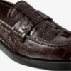 Ivy Loafer Sambuco Shiny Croc Embossed Leather Loafers
