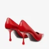 Ixia 80 Ruby Red Leather Pumps