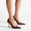 Ixia 95 Cognac Sprayed Spazzolato Leather Pumps