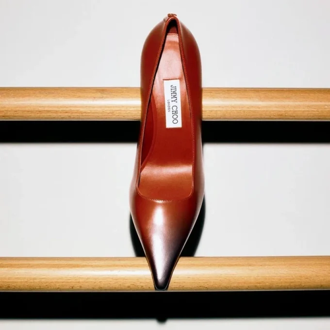Ixia 95 Cognac Sprayed Spazzolato Leather Pumps