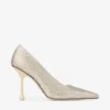 Ixia 95 Yellow Buttermilk Satin Rhinestones Pumps