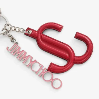 Jc Multi Charm Red & Candy Pink Calf Leather Star Logo Bag Charm