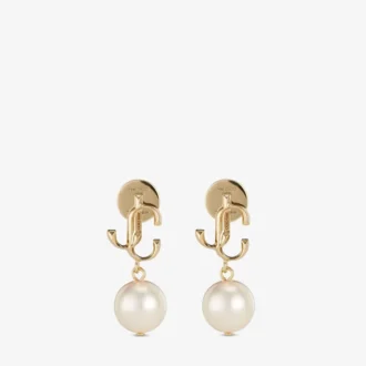 Jc Pearl Earring Gold-Finish Metal Jc Pearl Stud Earrings