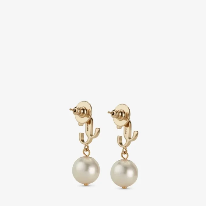 Jc Pearl Earring Gold-Finish Metal Jc Pearl Stud Earrings