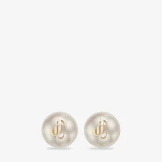 Jc Pearl Studs Gold-Finish Metal Jc Pearl Stud Earrings