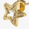 Jc Star Studs Gold-Finish Metal Jc Star Stud Earrings with Swarovski Crystals