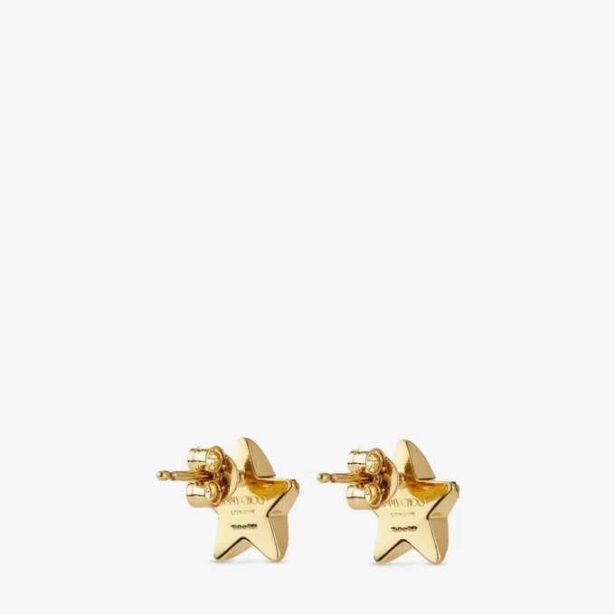 Jc Star Studs Gold-Finish Metal Jc Star Stud Earrings with Swarovski Crystals